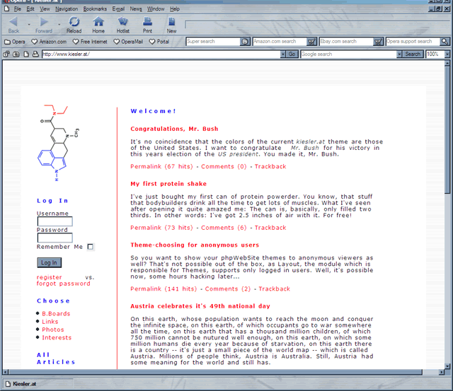 Opera 6.06 frontpage Opera 6.06 frontpage